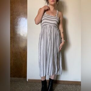 Striped White and Black Women's Dress